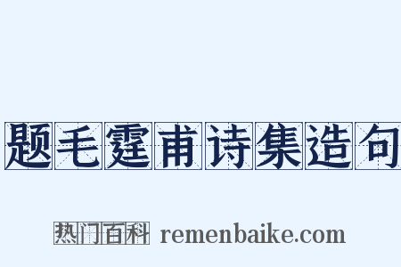 题毛霆甫诗集造句是什么意思的图片